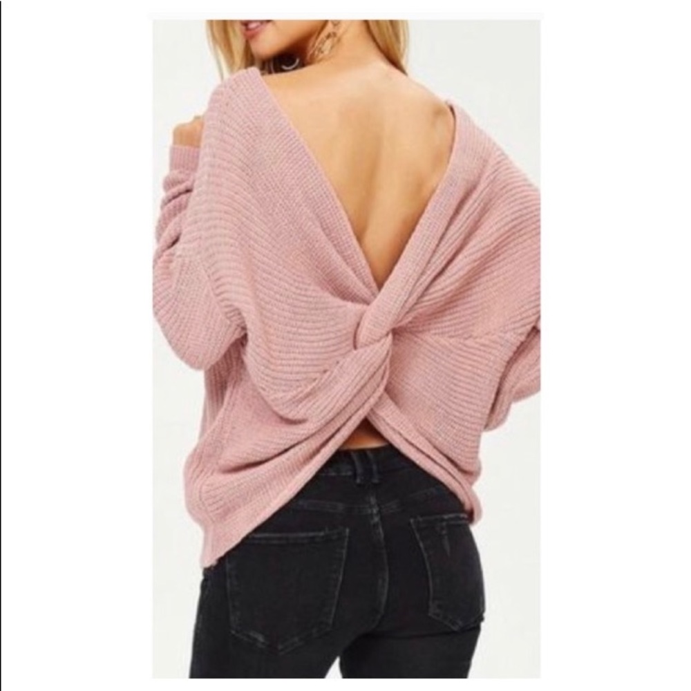 Stylish Twisted Back Sweater